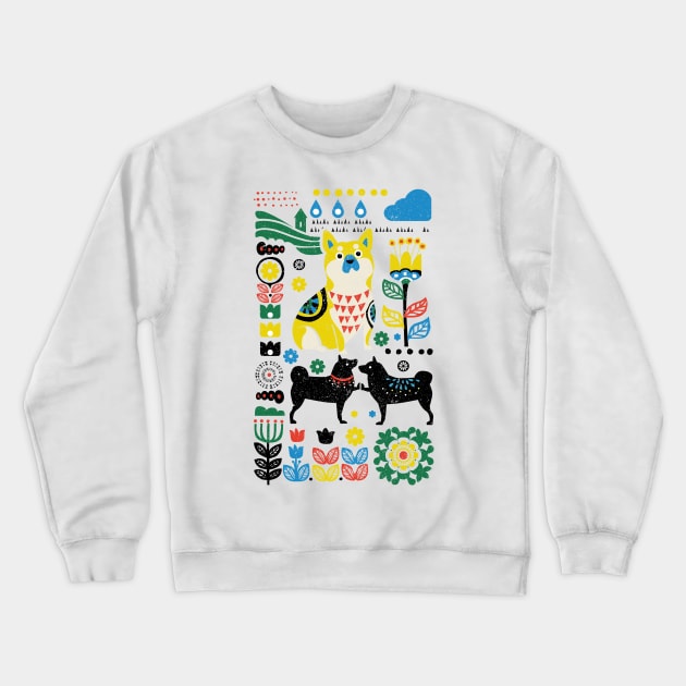 Scandinavian Shiba Inu Crewneck Sweatshirt by huebucket